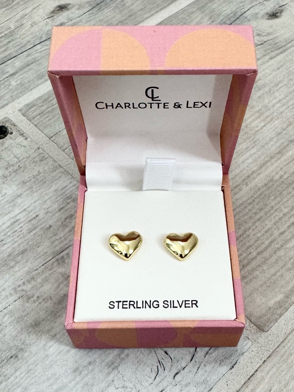 Charlottte & Lexi Gold Heart Stud Earrings